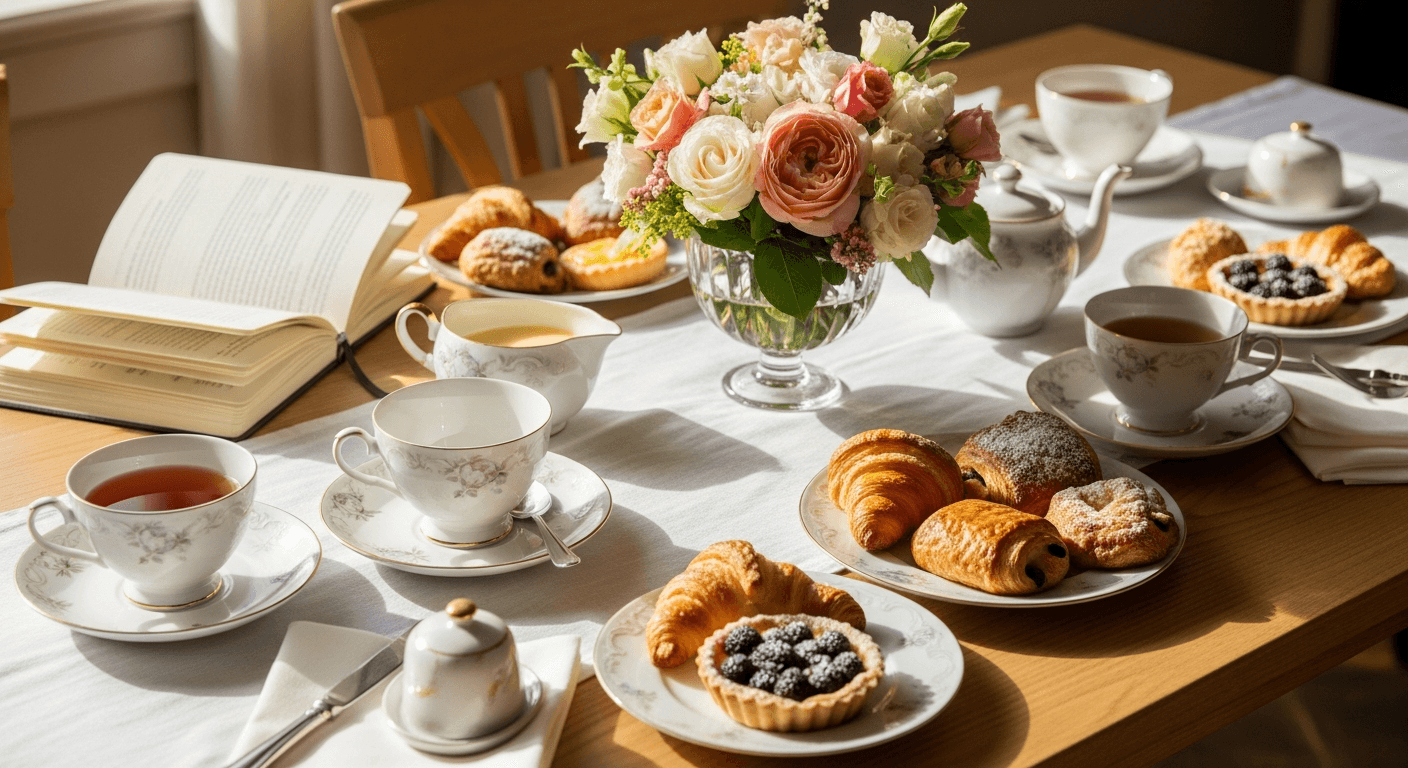 A warmly set table for a women’s ministry gathering